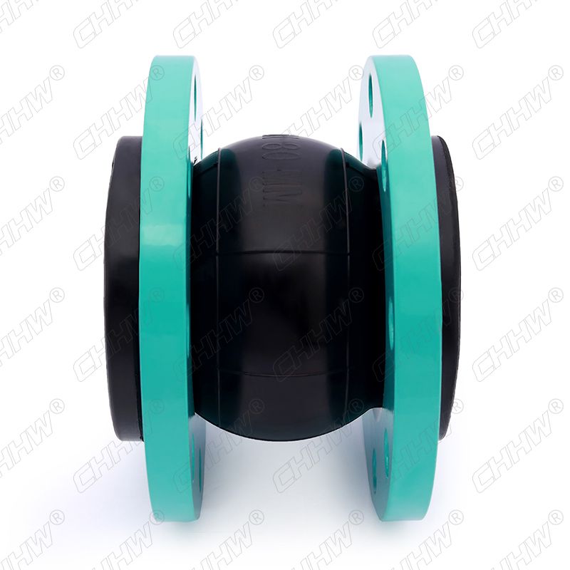 DN80可曲撓橡單球體膠軟接頭(經緯線橡膠接頭)